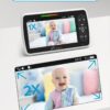iFamily Baby Monitor with 2 Cameras | Remote Pan-Tilt-Zoom Video Baby Monitor with Camera and Audio, 5” Large Display, Night Vision, Temperature Display, Lullaby, 2 Way Audio & 960ft Range