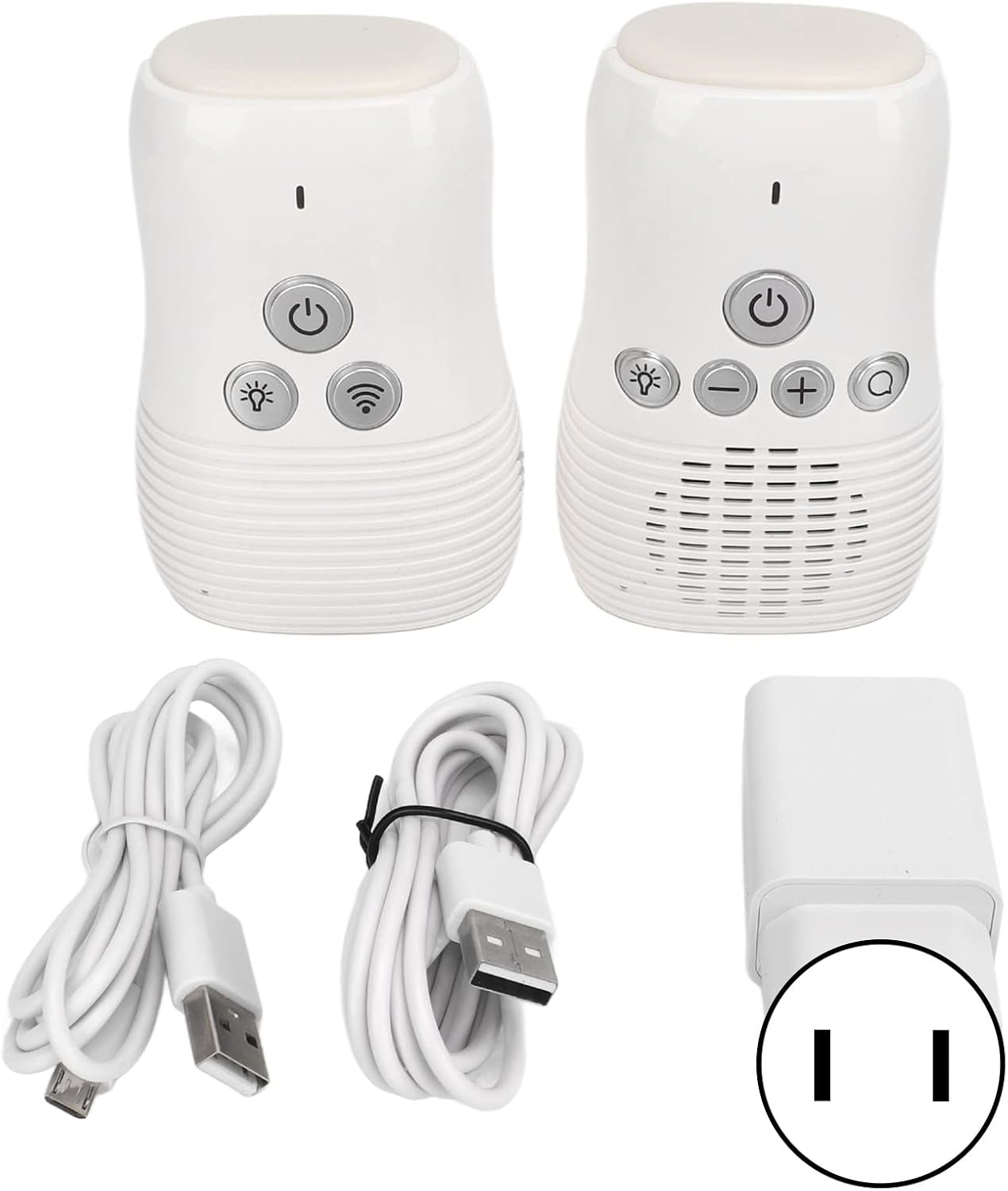 Audio Baby Monitor, 2.4GHz Wireless Audio Baby Monitor, Two Way Intercom Baby Care Monitor with Night Light 100‑240V (US Plug)