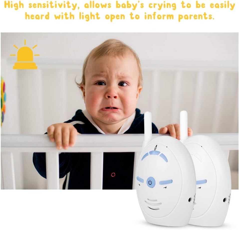 Digital Audio Baby Monitor, Nanny Intercom Surveillance System Support Two Way Audio, High Sensitivity Security Alarm for Home Baby Pet Monitor US