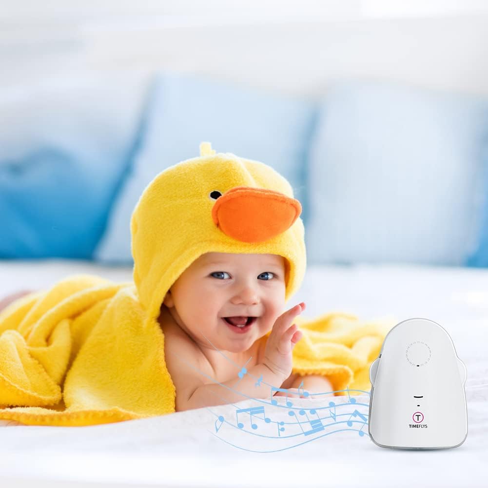 Audio Baby Monitor Crown [Updated Version] TimeFlys,Temperature Monitoring,Vibration,Lullabies,Rechargeable Battery,Two Way Talk,USB Connection,Zero Emission at Night Mode,Long Range up to 1000 ft