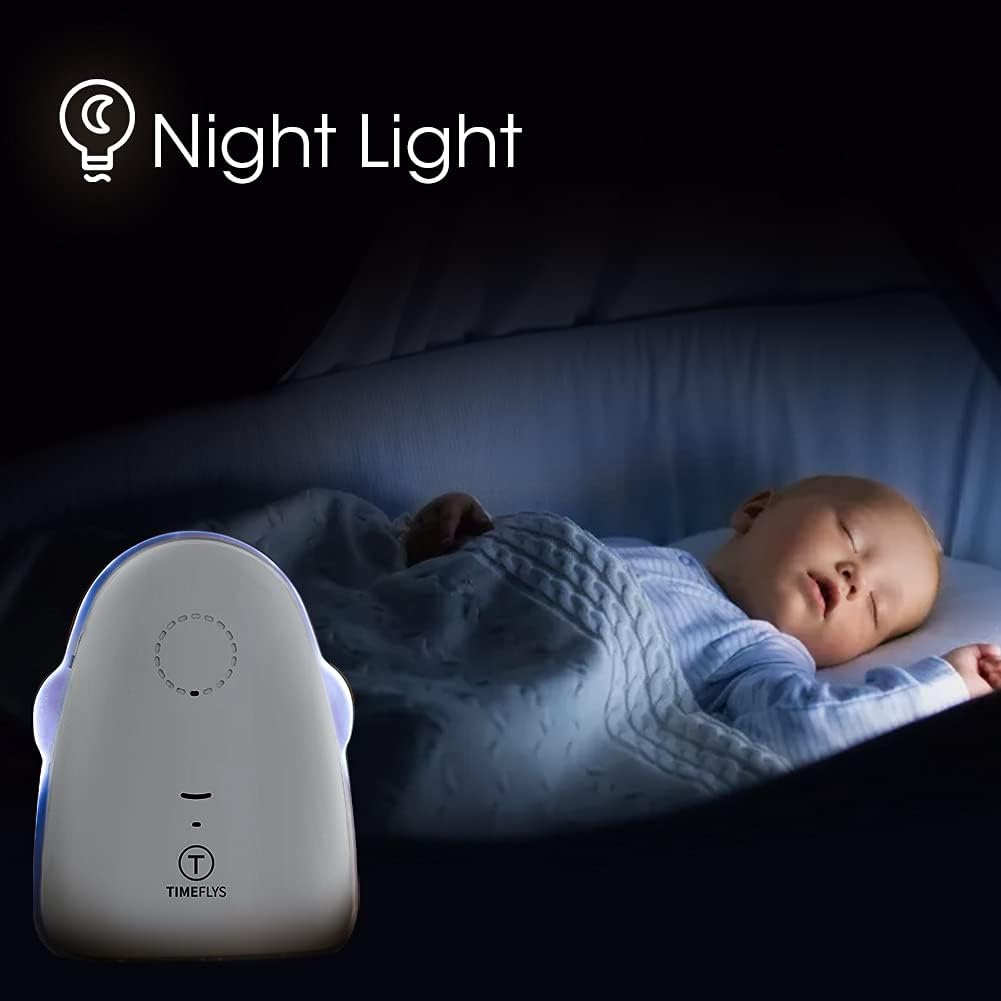 Audio Baby Monitor Crown [Updated Version] TimeFlys,Temperature Monitoring,Vibration,Lullabies,Rechargeable Battery,Two Way Talk,USB Connection,Zero Emission at Night Mode,Long Range up to 1000 ft