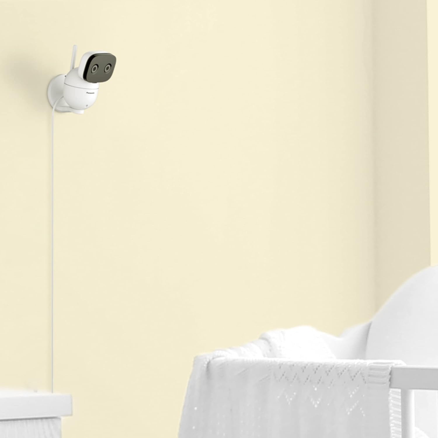 Panasonic Baby Monitor with Camera and Audio, 3.5” Color Video, Extra Long Range, Secure Connection, 2-Way Talk, Soothing Sounds, Remote Pan, Tilt, Zoom - 1 Camera - KX-HN4101W (White)