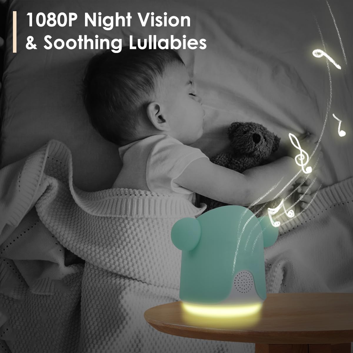 615vK9UIsL._AC_SL1200_.jpg Baby Monitor with Camera and Audio, 1080P Baby Camera Monitor WiFi Smartphone App Control Night Vision 4.3” Screen 2-Way Talk Temperature & Humidity Sensor Lullabies Motion & Cry Detection iOS/Android
