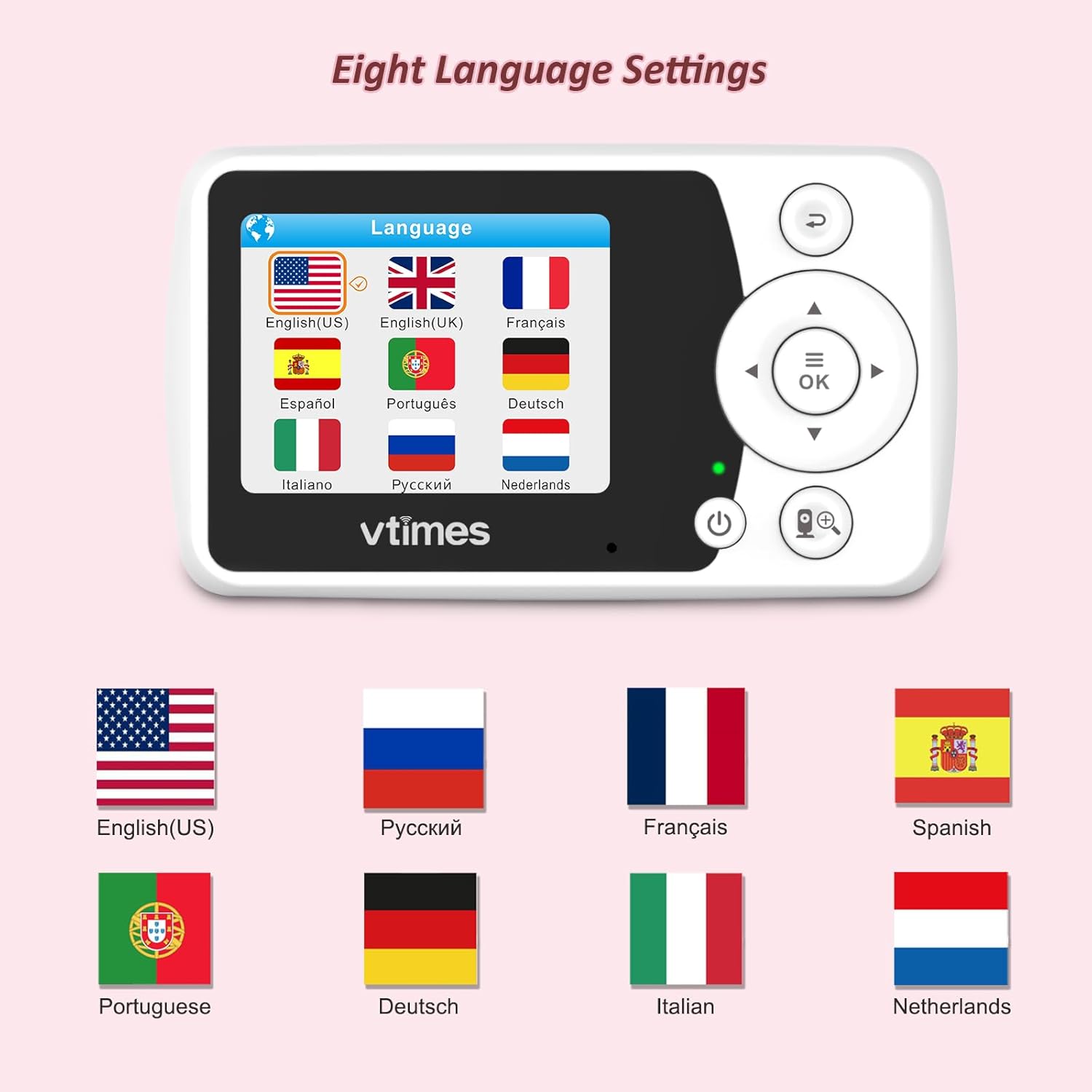 Baby Monitor with Camera and Audio, Video Baby Monitor No WiFi Night Vision, 2.4" LCD Screen Portable Baby Camera VOX Temperature Sensor Lullaby Alarm 1000ft Range, Ideal for Baby/Elderly/Pet