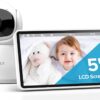619zjsBInjL._AC_SL1500_.jpg iFamily Baby Monitor with Camera and Audio – 720P HD Resolution, Large Display, 5000mAh Battery, Night Vision, Remote Pan, Tilt, and Zoom – Two-Way Talk, Lullabies, Thermal Monitor, 960ft Range