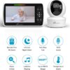 61Bm36wqOlL._AC_SL1500_.jpg iFamily Baby Monitor - Large 5" Screen with 30Hrs Battery Life - Remote Pan-Tilt-Zoom;No WiFi, Two-Way Audio, Night Vision, Temperature, Lullabies, 960ft Long Range Baby Monitor with Camera and Audio