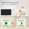 61D8FMK5T5L._SL1500_.jpg HelloBaby Baby Monitor with 6" World First IPS Screen 30-Hrs Battery, Remote Pan/Tilt/Zoom Camera, No WiFi Video Baby Monitor Camera and Audio, ECO, VOX, 2-Way Talk, Night Vision, 1000ft, Portable