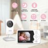 Baby Monitor with Camera and Audio, Video Baby Monitor No WiFi Night Vision, 2.4" LCD Screen Portable Baby Camera VOX Temperature Sensor Lullaby Alarm 1000ft Range, Ideal for Baby/Elderly/Pet