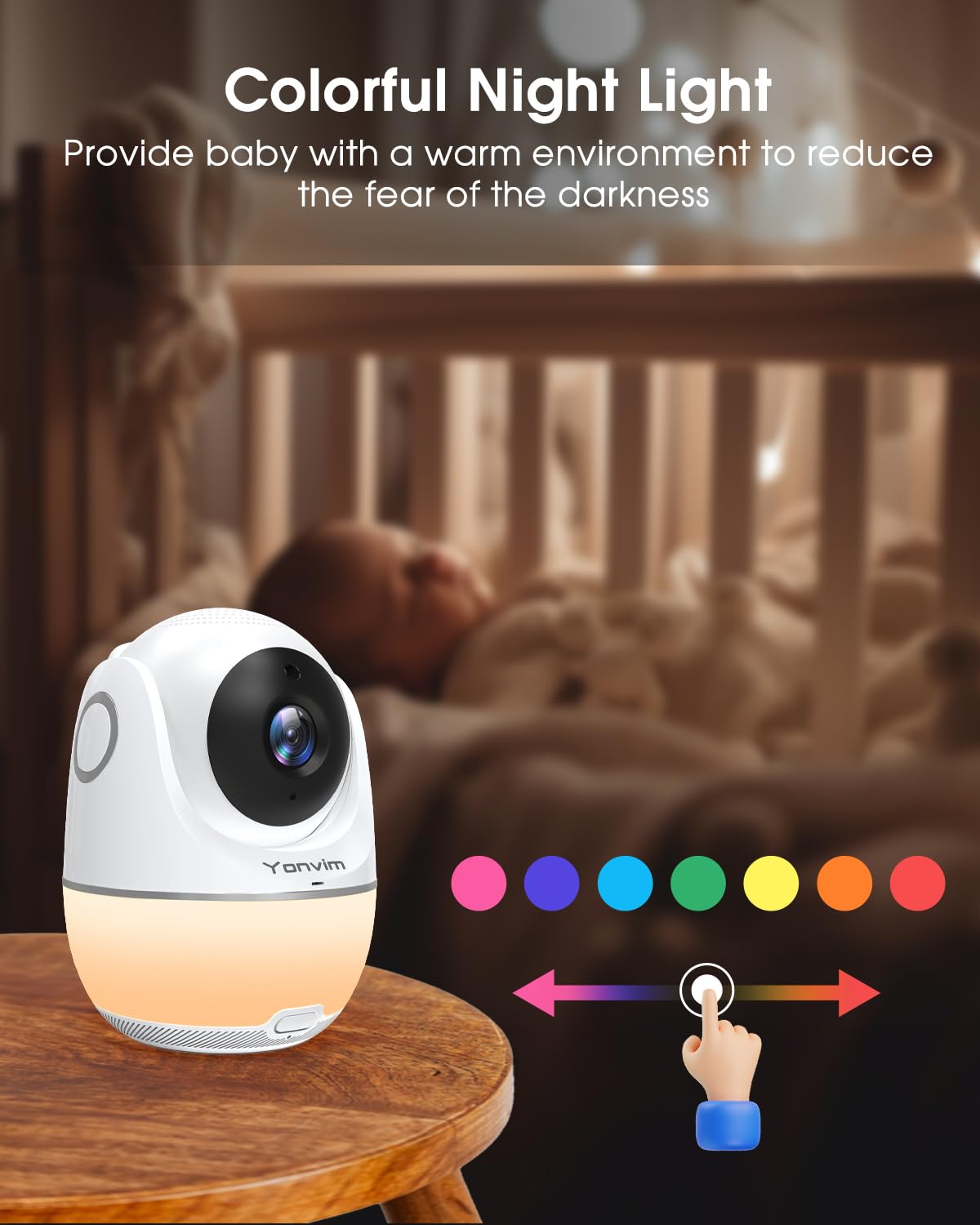 5.3“ 1080P Baby Monitor No WiFi, Video Baby Monitor with Camera and Audio, 2K Camera,1500ft Long Range Video Recording and Playback, 7000mAh Battery, Night Light, MP3, Story Book, 2-Way Talk