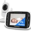 61FwtCNycfL._AC_SL1500_.jpg Video Baby Monitor with Camera and Audio, 3.2Inch LCD Display, Infrared Night Vision, Two-Way Audio and Room Temperature Monitoring,Lullaby,Sound Activated Screen