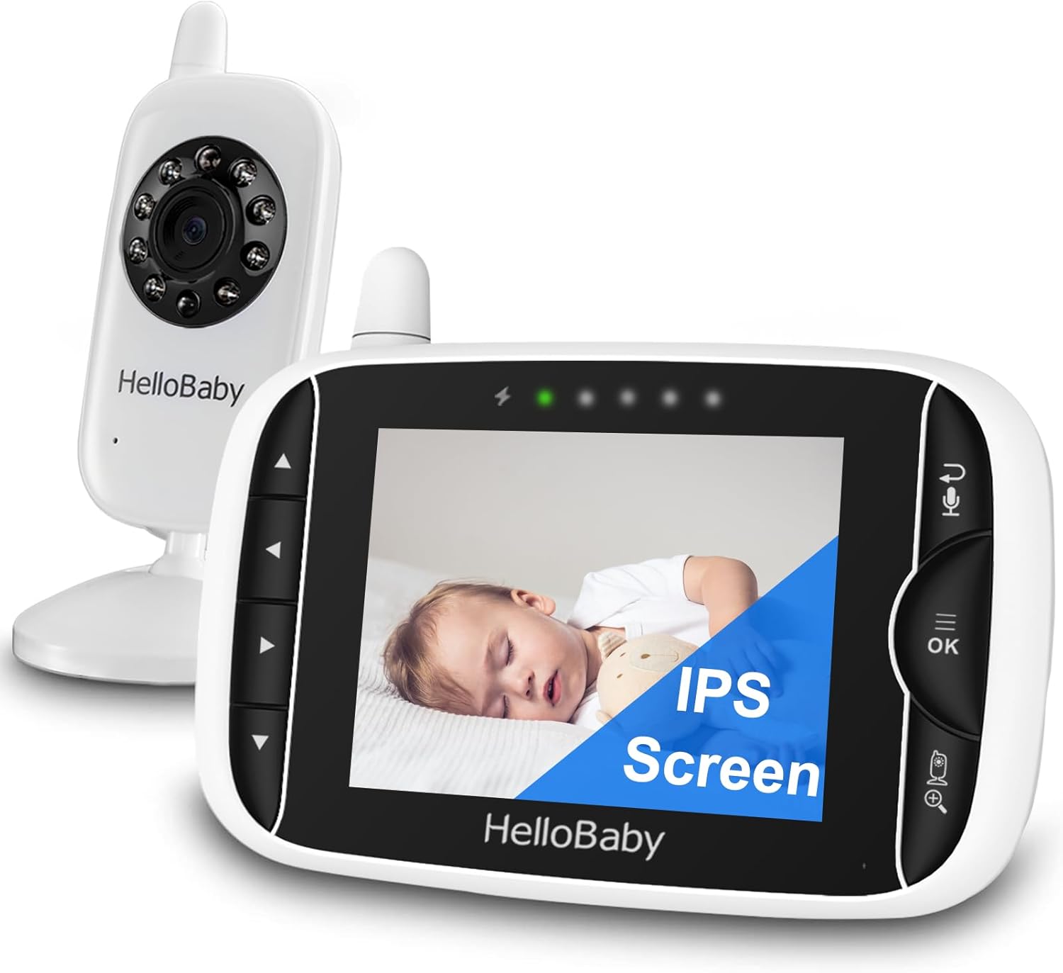 61FwtCNycfL._AC_SL1500_.jpg Video Baby Monitor with Camera and Audio, 3.2Inch LCD Display, Infrared Night Vision, Two-Way Audio and Room Temperature Monitoring,Lullaby,Sound Activated Screen