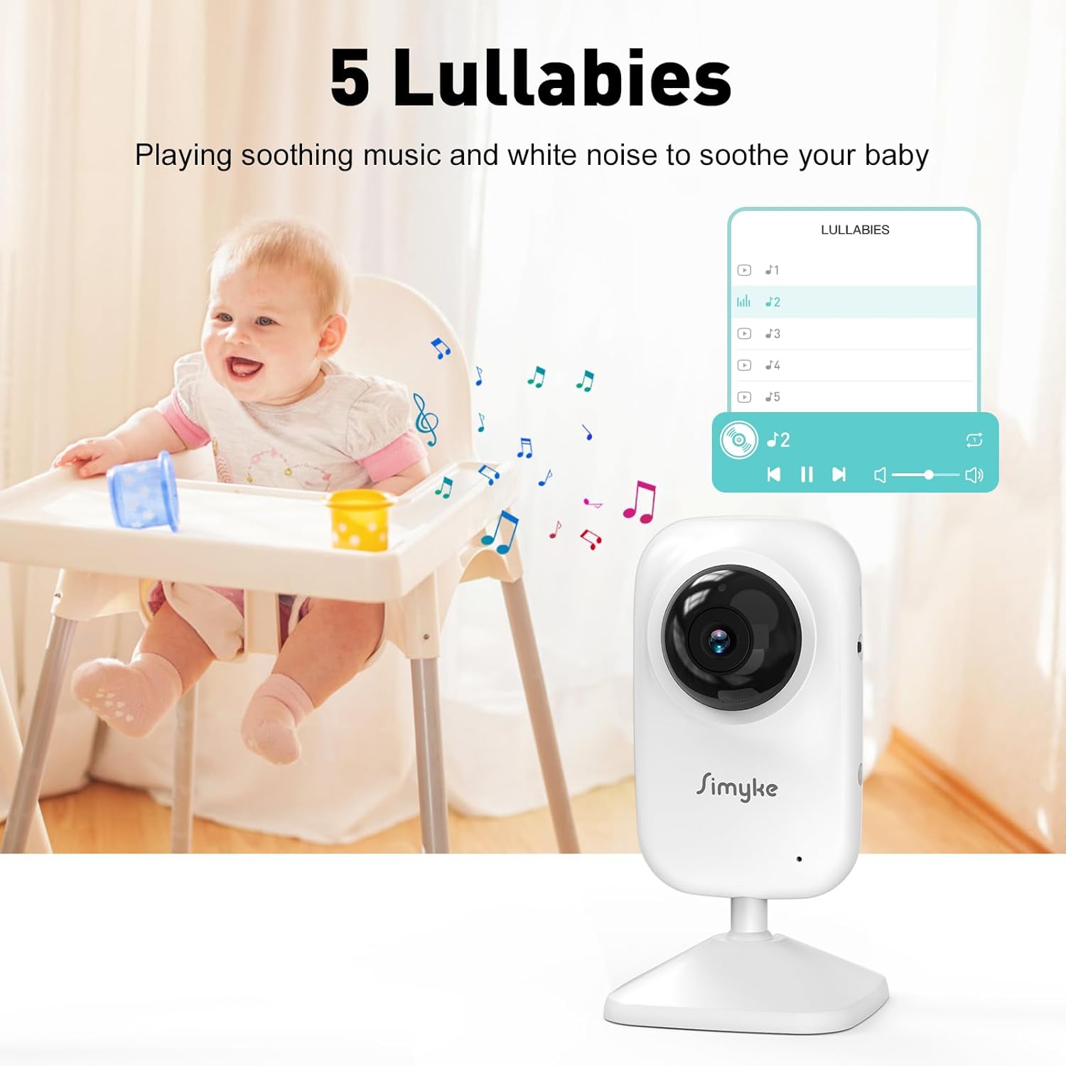 61FxOvIePaL._SL1500_.jpg Upgrade Video Baby Monitor,WiFi Baby Camera,2.8" Display and App Control,1200ft Long Range,2 Way Talk,Auto Night Vision,Sound Alert,VOX,Temperature Sensor 5 Lullabies Feeding Remind,Home Use