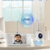 Baby Monitor, 5'' Screen with 32 Hours 5000mAh Battery, Pan-Tilt-Zoom Video 1080P Baby Monitor with Camera and Audio, Night Vision, VOX, 2-Way Talk, 8 Lullabies and 1200ft Range No WiFi