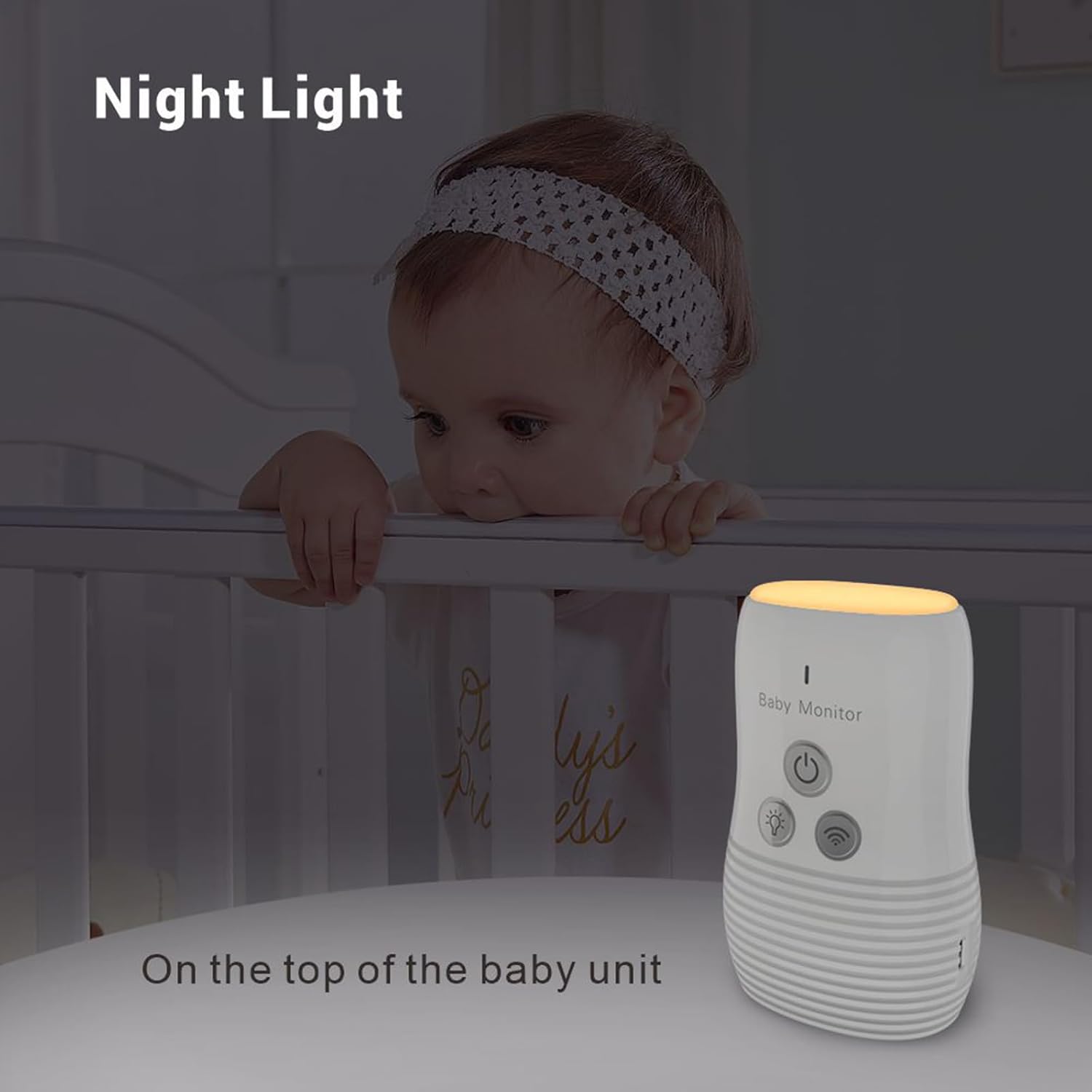Baby Monitor Audio Only, Baby Sound Monitor for Baby Sleeping 2.4GHz Wireless Two Way Talk Night Light Noise Detection, 20 Hours Standby Time