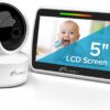 61QEntSevyL._AC_SL1500_.jpg iFamily Baby Monitor - Large 5" Screen with 30Hrs Battery Life - Remote Pan-Tilt-Zoom;No WiFi, Two-Way Audio, Night Vision, Temperature, Lullabies, 960ft Long Range Baby Monitor with Camera and Audio