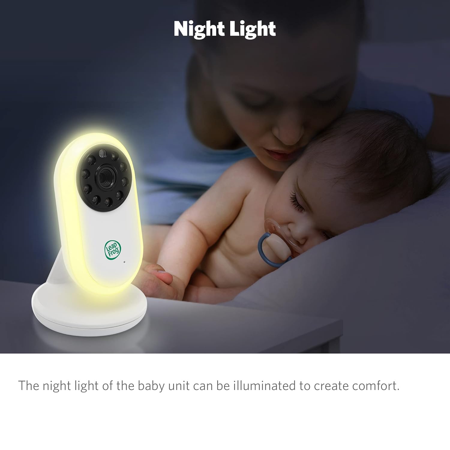 61beRGV4OGL._SL1500_.jpg LeapFrog LF2423 Baby Monitor, 2.8” Screen Video Monitor with Camera, 2-Way Audio, 1000ft Range, Night Vision, Soothing Lullabies, Temperature Sensor, Secure Transmission No WiFi