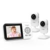 Upgrade Video Baby Monitor with 2 Cameras and Audio 2.8" Screen, Night Vision, APP, 2 Way Talk, 1200ft Long Range, Feeding Clock, Temperature Detection, Portable Wireless Baby Cam Home Use