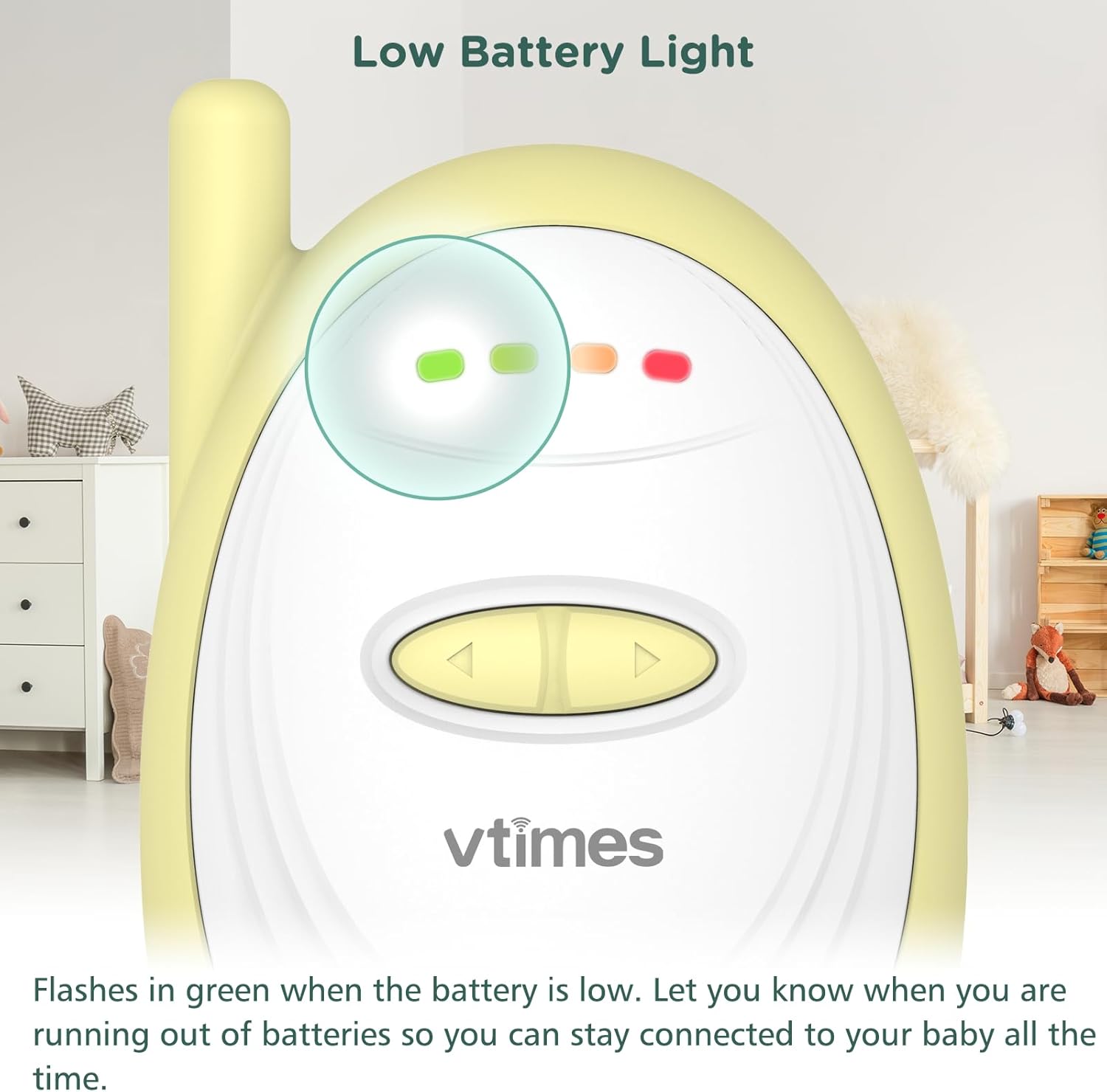 61emcy-fsOL._AC_SL1500_.jpg Audio Baby Monitor with 2.4GHz Wireless Digital, Long Range up to 1000 ft, Visual Sound Level Indicator, High Sensitivity Microphone, One-Way Audio Talk, USB Connection, VOX