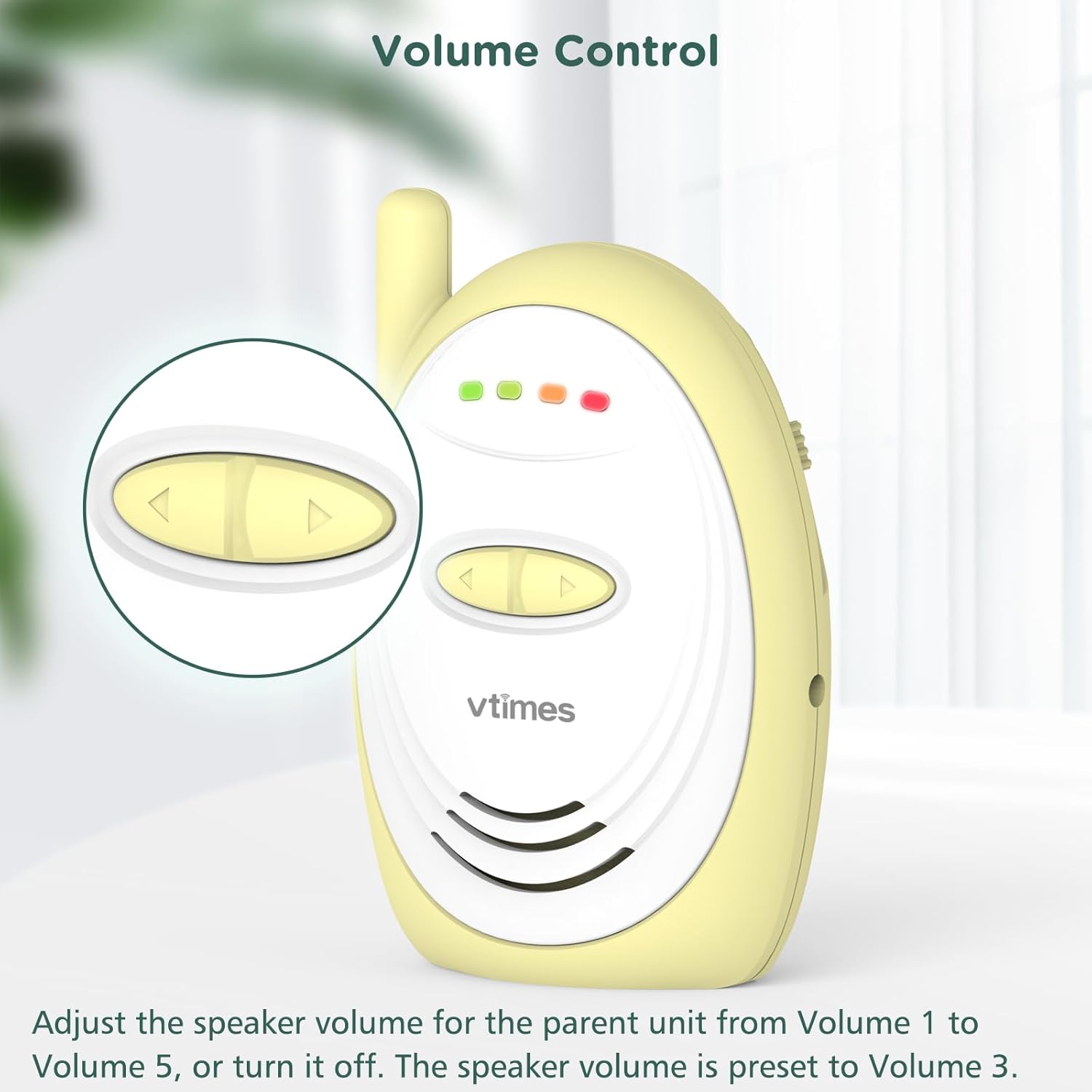 61kQL7hOcXL._AC_SL1500_.jpg Audio Baby Monitor with 2.4GHz Wireless Digital, Long Range up to 1000 ft, Visual Sound Level Indicator, High Sensitivity Microphone, One-Way Audio Talk, USB Connection, VOX