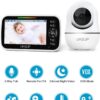 61pxoA19GAL._AC_SL1500_.jpg Baby Monitor with Camera and Audio- Video Baby Monitor with 960ft Long Range, Remote Pan-Tilt-Zoom, Night Vision, Temperature Sensor, 2-Way Talk, 8 Lullabies, 30-Hour Battery & No WiFi