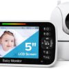 GoodBaby Baby Monitor with Camera and Audio - No WiFi, Remote Pan-Tilt-Zoom, Night Vision, Temperature Sensor, 2-Way Talk, 8 Lullabies, 30-Hour Battery Life，960ft Long Range