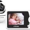 Baby Monitor with Camera and Audio - 2.4'' LCD Screen, Video Baby Monitor No WiFi Night Vision VOX Mode Pan-Tilt-Zoom Temperature Display Two-Way Audio Lullabies Feeding Alarm - 1000ft Range