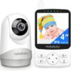 HelloBaby No WiFi Baby Monitor with Voice-Activated Night Vision,4" IPS Camera and Audio, 2-Way Talk and PTZ, 26H Battery and 1000ft Range, Portable for Nursery and Travel
