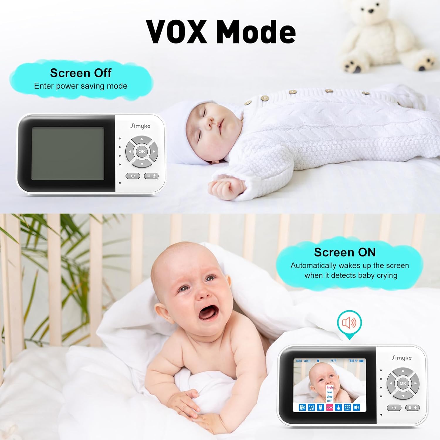 71UhrwZvDL._SL1500_.jpg Upgrade Video Baby Monitor,WiFi Baby Camera,2.8" Display and App Control,1200ft Long Range,2 Way Talk,Auto Night Vision,Sound Alert,VOX,Temperature Sensor 5 Lullabies Feeding Remind,Home Use