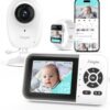 Smart Video Baby Monitor,2.8inch Display,1080p Camera,1500ft Long Range,WiFi On/Off Switch,Night Vision,Feeding Clock,Temperature Detection,2-Way Talk,Free Smart Phone App