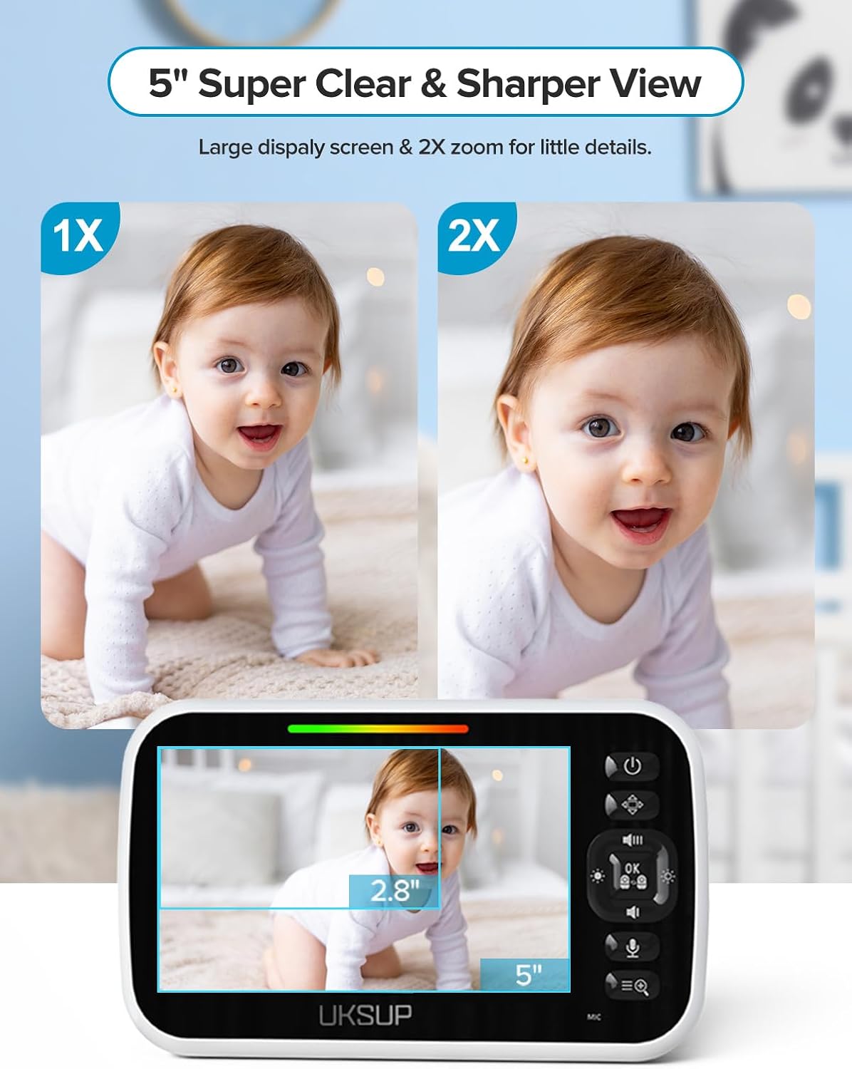 710JE3AEsL._AC_SL1500_.jpg Baby Monitor with Camera and Audio- Video Baby Monitor with 960ft Long Range, Remote Pan-Tilt-Zoom, Night Vision, Temperature Sensor, 2-Way Talk, 8 Lullabies, 30-Hour Battery & No WiFi