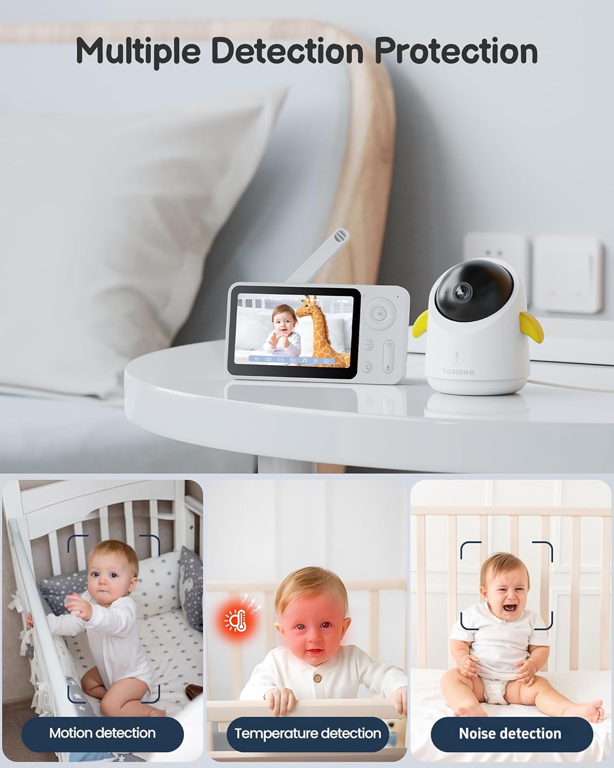 714dISkNSXL._AC_SL1500_.jpg Baby Monitor with Camera and Audio WiFi/No WiFi: Baby Monitor WiFi Smartphone APP Control NightVision 4.3' Screen Smart Video Baby Monitor with Remote PTZ 2-Way Talk Motion & Cry Alert(Only 2.4G WiFi)