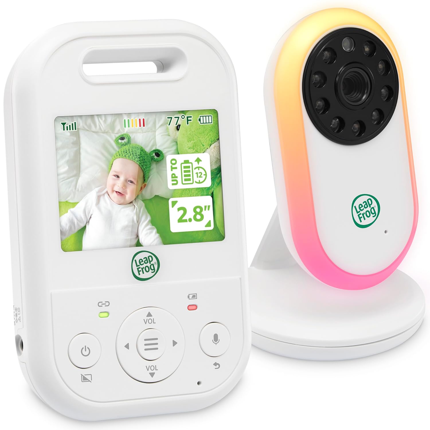 716AH5s7sL._SL1500_.jpg LeapFrog LF2423 Baby Monitor, 2.8” Screen Video Monitor with Camera, 2-Way Audio, 1000ft Range, Night Vision, Soothing Lullabies, Temperature Sensor, Secure Transmission No WiFi