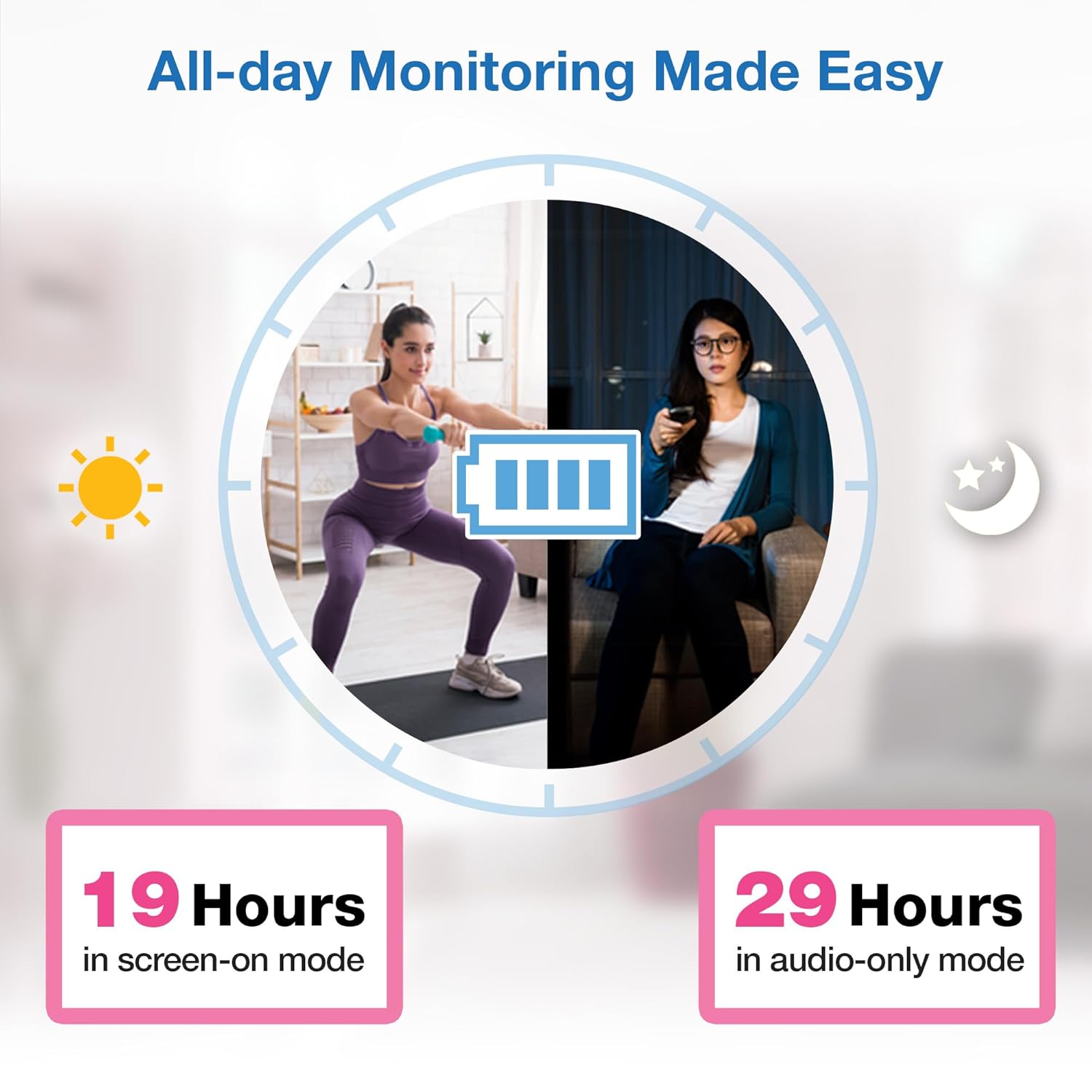 716PAjY39eL._SL1500_.jpg VTech VM819 Baby Monitor with Camera and Audio, 2.8” Screen Portable Baby Camera, Night Vision, 2-Way Audio, Temperature Sensor and Lullabies, Secure Transmission No WiFi, Ideal for Baby/Elderly/Pet