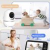 GoodBaby Baby Monitor with Camera and Audio - No WiFi, Remote Pan-Tilt-Zoom, Night Vision, Temperature Sensor, 2-Way Talk, 8 Lullabies, 30-Hour Battery Life，960ft Long Range