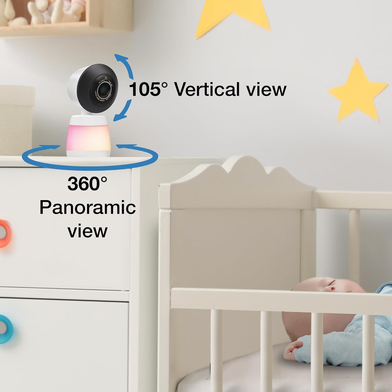 717s6q74MpL._AC_SL1500_.jpg VTech Smart WiFi Baby Monitor, 2K Camera, 5.5-inch HD IPS Screen, Crystal Clear Infrared Night Vision, Pan-Tilt, 24x Zoom, 2-Way Talk, Multi-color Night Light, Soothing Sounds, Free App: Smart HD Plus