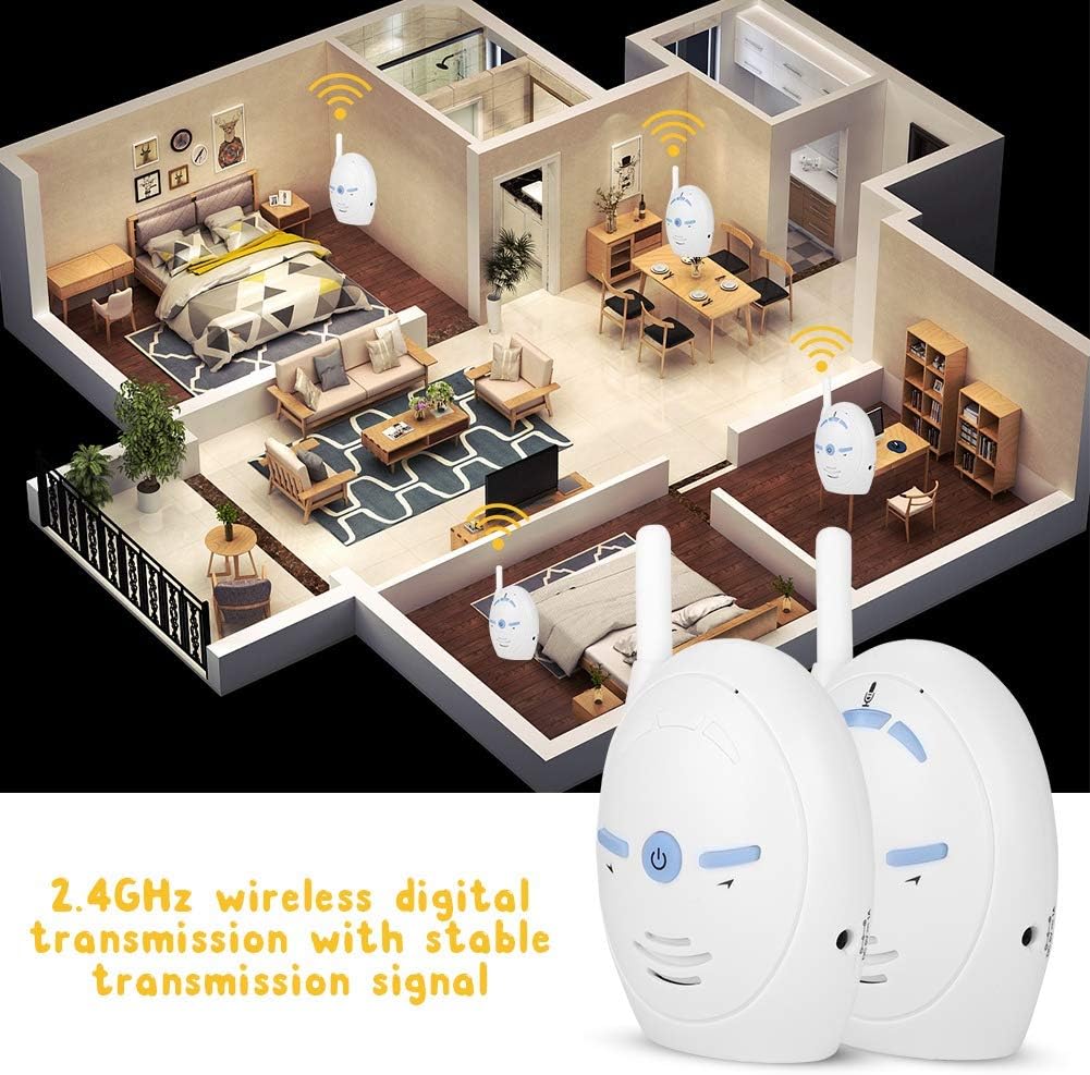 Digital Audio Baby Monitor, Nanny Intercom Surveillance System Support Two Way Audio, High Sensitivity Security Alarm for Home Baby Pet Monitor US