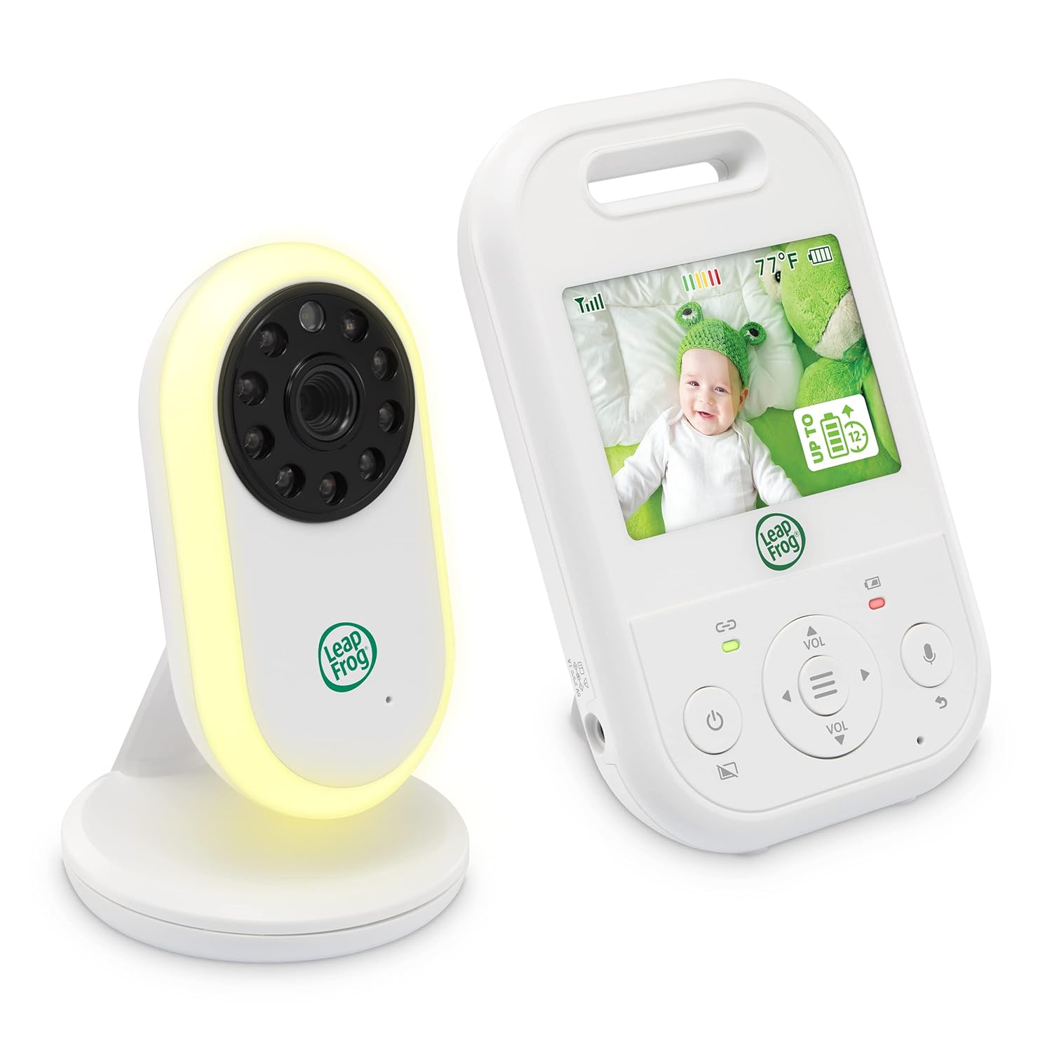 71D52WqawNL._SL1500_.jpg LeapFrog LF2423 Baby Monitor, 2.8” Screen Video Monitor with Camera, 2-Way Audio, 1000ft Range, Night Vision, Soothing Lullabies, Temperature Sensor, Secure Transmission No WiFi