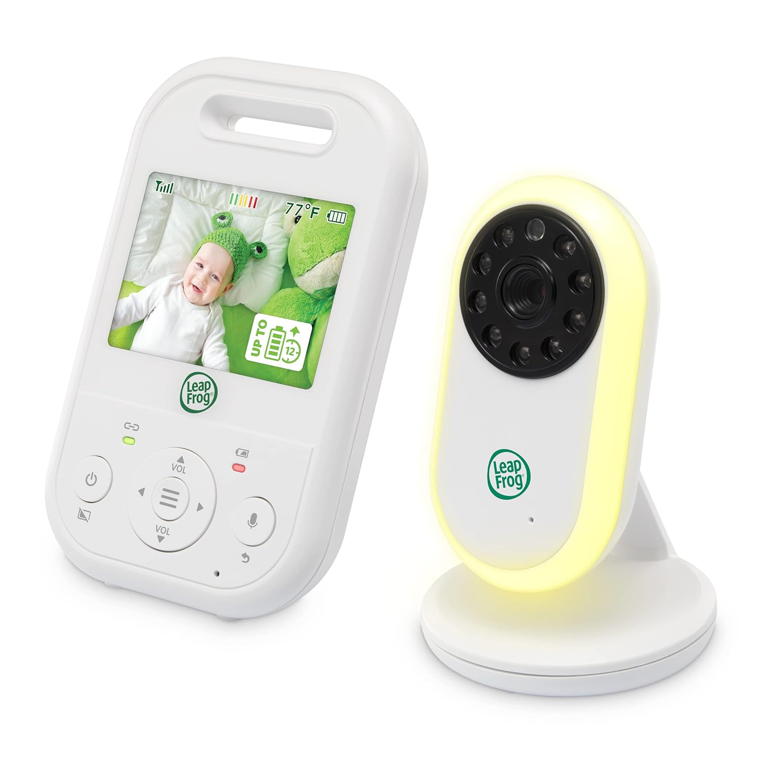 71DIemmFxbL._SL1500_.jpg LeapFrog LF2423 Baby Monitor, 2.8” Screen Video Monitor with Camera, 2-Way Audio, 1000ft Range, Night Vision, Soothing Lullabies, Temperature Sensor, Secure Transmission No WiFi