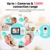 71DQ863TSDL._SL1500_.jpg Upgrade Video Baby Monitor,WiFi Baby Camera,2.8" Display and App Control,1200ft Long Range,2 Way Talk,Auto Night Vision,Sound Alert,VOX,Temperature Sensor 5 Lullabies Feeding Remind,Home Use