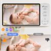 71E3xolMhJL._AC_SL1500_.jpg iFamily Baby Monitor with Camera and Audio – 720P HD Resolution, Large Display, 5000mAh Battery, Night Vision, Remote Pan, Tilt, and Zoom – Two-Way Talk, Lullabies, Thermal Monitor, 960ft Range