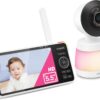 71EfxcDjcfL._AC_SL1500_.jpg VTech Smart WiFi Baby Monitor, 2K Camera, 5.5-inch HD IPS Screen, Crystal Clear Infrared Night Vision, Pan-Tilt, 24x Zoom, 2-Way Talk, Multi-color Night Light, Soothing Sounds, Free App: Smart HD Plus