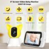 Baby Monitor with Camera and Audio, 1080P Baby Monitor No WiFi, 5'' LCD Screen, Night Vision, 1000ft Long Range, VOX, 8 Lullabies, 2-Way Talk, and Remote Pan Tilt Zoom