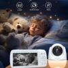 5.3“ 1080P Baby Monitor No WiFi, Video Baby Monitor with Camera and Audio, 2K Camera,1500ft Long Range Video Recording and Playback, 7000mAh Battery, Night Light, MP3, Story Book, 2-Way Talk