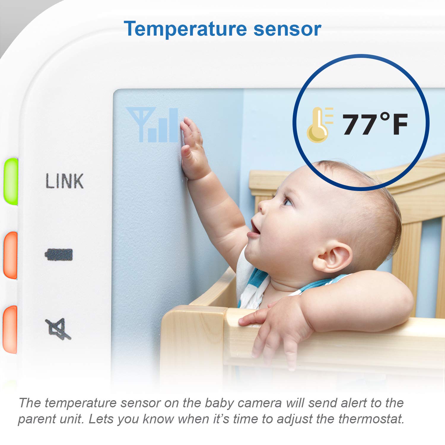 71I3tHxcyLL._SL1500_.jpg VTech Video Baby Monitor with 1000ft Long Range, Auto Night Vision, 2.8” Screen, 2-Way Audio Talk, Temperature Sensor, Power Saving Mode, Lullabies and Wall-mountable Camera with Bracket, White