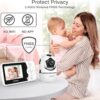 Baby Monitor with Camera and Audio - 2.4'' LCD Screen, Video Baby Monitor No WiFi Night Vision VOX Mode Pan-Tilt-Zoom Temperature Display Two-Way Audio Lullabies Feeding Alarm - 1000ft Range