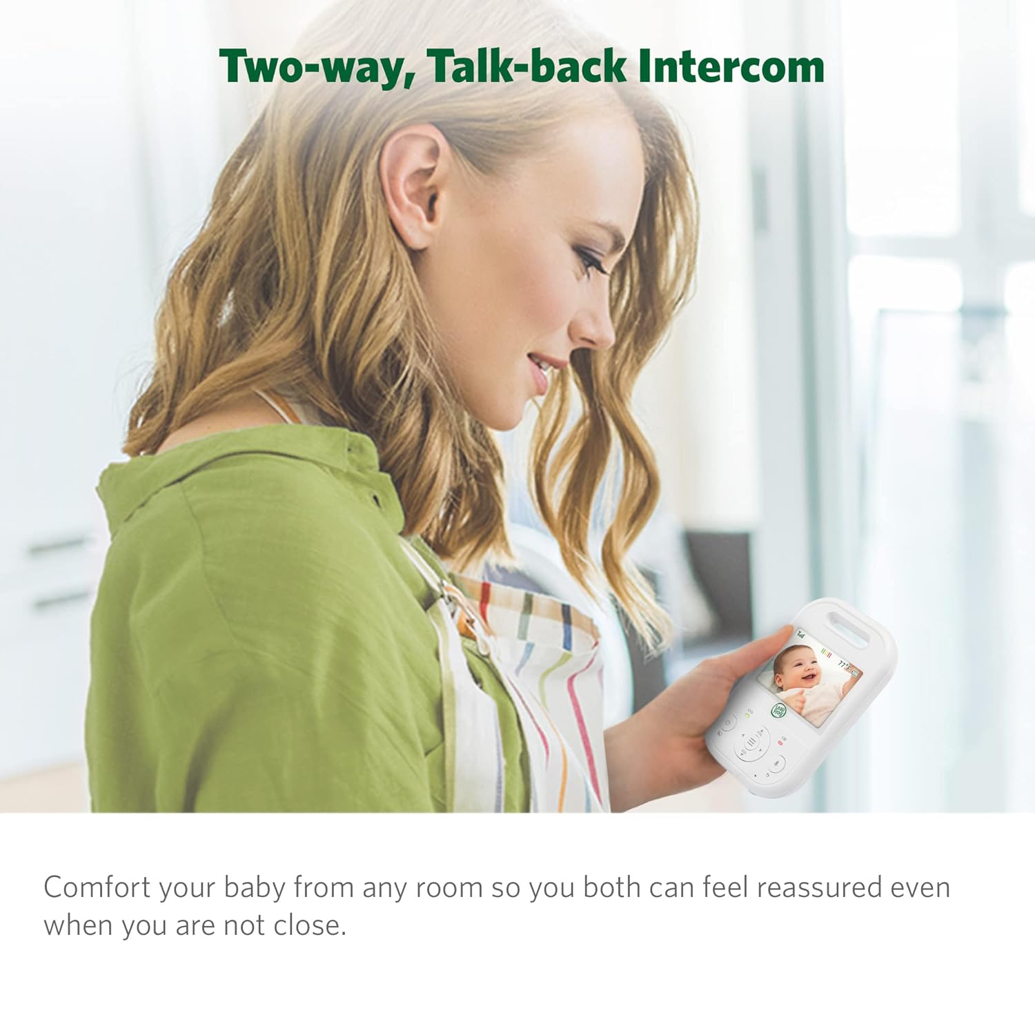 71NWUHeWFzL._SL1500_.jpg LeapFrog LF2423 Baby Monitor, 2.8” Screen Video Monitor with Camera, 2-Way Audio, 1000ft Range, Night Vision, Soothing Lullabies, Temperature Sensor, Secure Transmission No WiFi