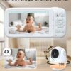 5.3“ 1080P Baby Monitor No WiFi, Video Baby Monitor with Camera and Audio, 2K Camera,1500ft Long Range Video Recording and Playback, 7000mAh Battery, Night Light, MP3, Story Book, 2-Way Talk