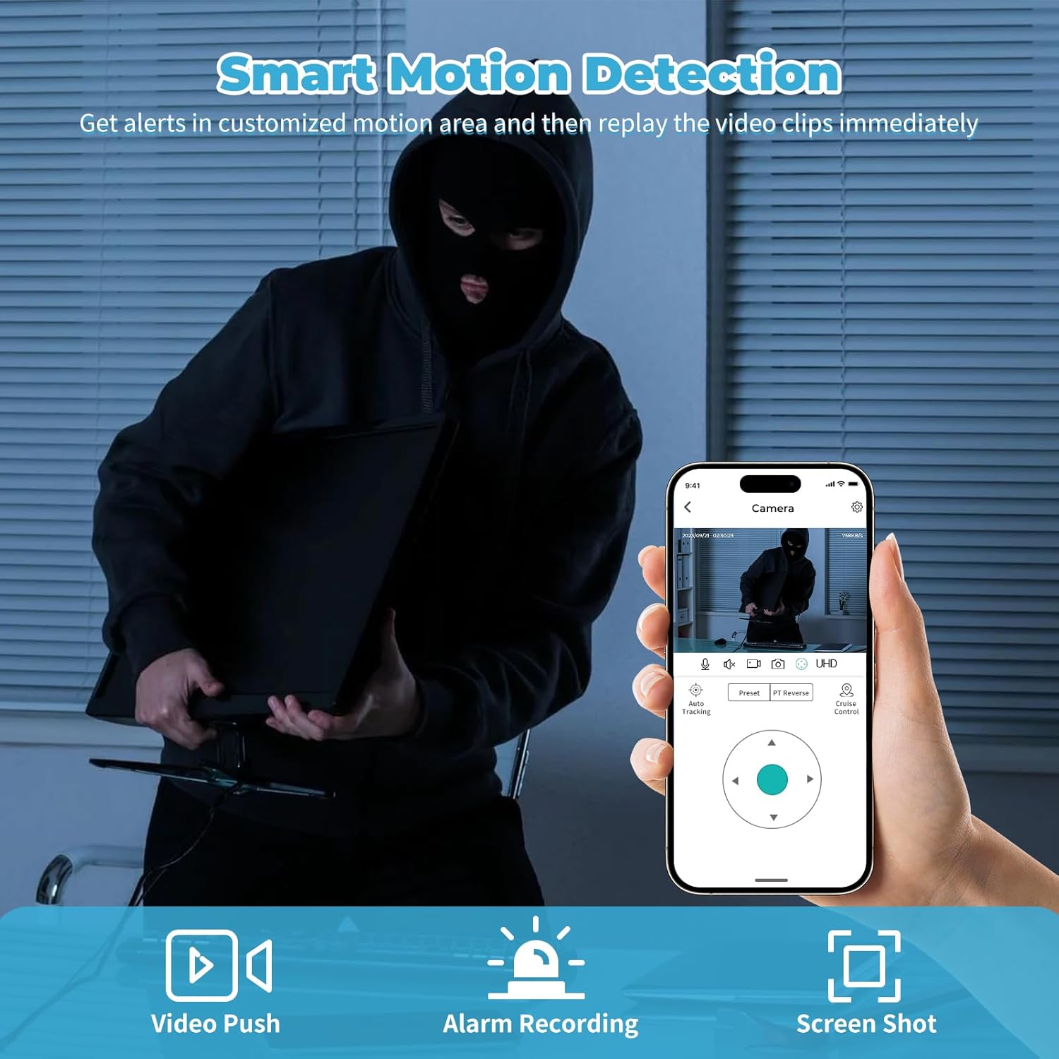 Baby Monitor 3MP 2K Wi-Fi Indoor Pan/Tilt Security Camera with Night Vision, Two-Way Audio, Motion Detection for Baby and Pet Monitor, and Bluetooth Quick Setup, Works with iOS, Android