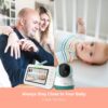 Baby Monitor with Cameras and Audio, 5" 720P HD Quad View Split Screen, Low EMF, Pan-Tilt-Zoom Night Vision Cameras, No WiFi, VOX/Voice Activation, Long Battery Life, Nile 52.