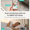 VistaView Lite Smart WiFi Baby Monitor - 4” 720P Split Screen & 1080P Camera App Control, Motion Alerts, HD Night Vision, 3000mAh Battery, 2-Way Talk, Multi-User, Triple Security, 1000ft Range